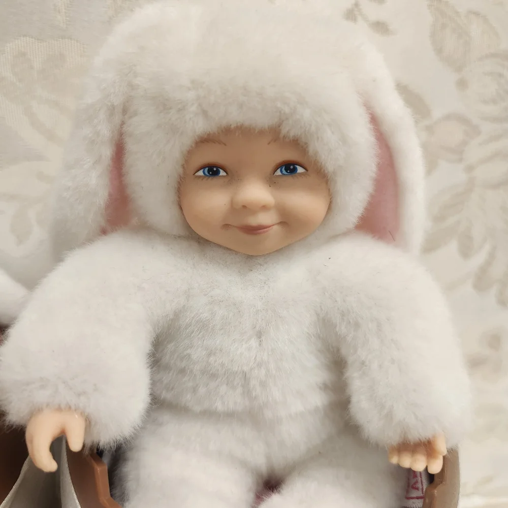 Anne Geddes Baby Bunnies In Chocolate Easter Eggs Vintage Dolls Set Of 2
